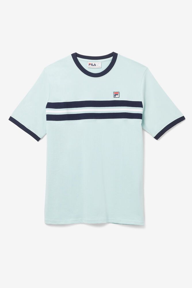 Fila T-Shirt Mens Blue - Silver - Philippines 4137265-CA